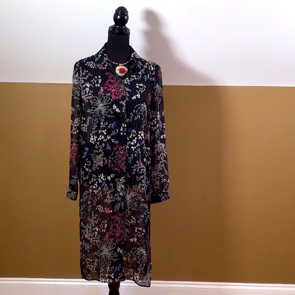 Bershka sheer full length over shirt